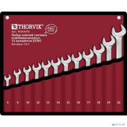 Thorvik W3S12ETB Набор ключей гаечных комбинированных серии ARC в сумке, 6-22 мм, 12 предметов EURO