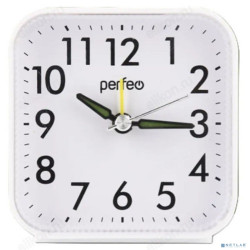 Perfeo Quartz часы-будильник "PF-TC-022",  квадратные, белые