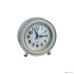 Perfeo Quartz часы-будильник "PF-TC-016", круглые диам. 10,5 см, подсветка, синие