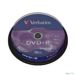 Verbatim  Диски DVD+R  4.7Gb 16х, 10 шт, Cake Box (43498)