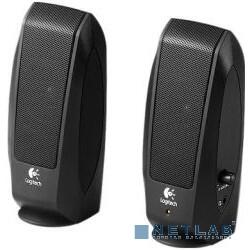 Logitech S120 Black 980-000010 {Колонки 2.0, 2x1.15W, 50 Гц – 20 кГц, гнездо для наушников, OEM}