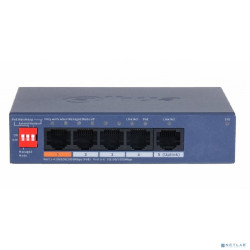 DAHUA DH-CS4005-4GT-60 4-портовый гигабитный PoE коммутатор с функцией облачного управления, 4 RJ45 10/100/1000Мбит/с (PoE/PoE+/Hi-PoE), 1 RJ45 10/100/1000Мбит/с (uplink), суммарно 60Вт