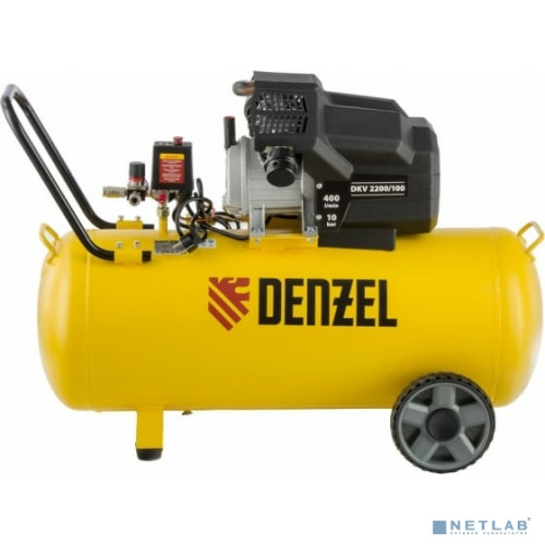 Denzel Компрессор воздушный DKV2200/100,Х-PRO 2.2 кВт, 400 л/мин, 100л [58079]