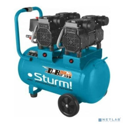 Sturm! AC93450OL Компрессор воздуш.безмасл.бесшумн. 2х1500Вт,50л,2650об/мин,480л/мин,8бар,Sturm! [AC93450OL]