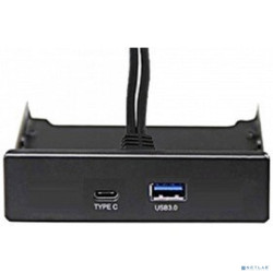 Exegate EX280447RUS Планка USB на переднюю панель Exegate U3H-617, 3,5", 1*USB3.0+1*TypeC, черная, подсоед-е к мат. плат