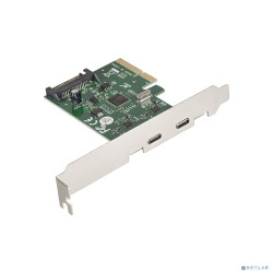 Exegate EX283715RUS Контроллер EXE-313 PCI-Ex4, 2*USB3.1 Type-C ext, разъем доп.питания (OEM)