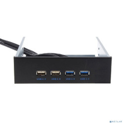 Exegate EX269460RUS Фронтальная панель U5H-614,  5.25", 2х USB + 2х USB 3.0, черная