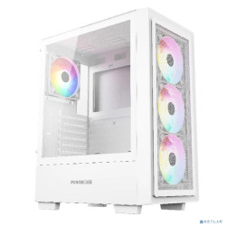 Powercase Mistral AY4W ARGB, Tempered Glass, 4x 120mm ARGB Fans, белый, ATX (CMAYW-A4)