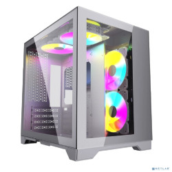Powercase Vision Micro, White, Tempered Glass, 4х 120mm 5-color fan, белый, mATX (CVWM-L4)
