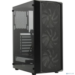 Powercase CMRMX-L3 Корпус Rhombus X3 Mesh LED, Tempered Glass, 3x 120mm 5-color fan, чёрный, ATX  (CMRMX-L3)