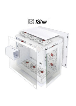 Корпус Ginzzu V502 закаленное стекло 1*USB 3.0,1*USB 2.0, AU ATX Белый