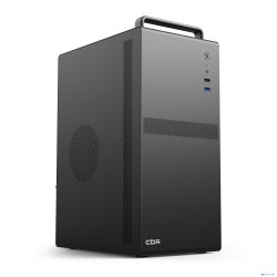 CBR Корпус mATX Minitower V205, без БП, 1*USB 3.0, 1*USB 2.0, HD Audio+Mic, Handle, каркас металл 1.8мм,  Black [PCC-MATX-V205-WPSU]