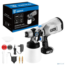 Краскопульт аккумуляторный DEKO SG20DK Max, 20В, 800 мл [083-1134]