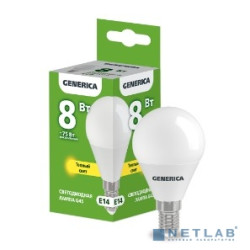 IEK LL-G45-08-230-30-E14-G Лампа LED G45 шар 8Вт 230В 3000К E14 GENERICA