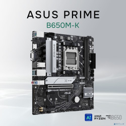 Материнская плата ASUS PRIME B650M-K, SocketAM5, AMD B650, mATX, Ret
