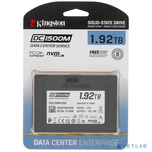 Kingston Enterprise SSD 1,92TB DC1500M U.2 PCIe NVMe SSD (R3300/W2700MB/s) 1DWPD SEDC1500M/1920G