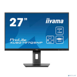 LCD Iiyama 27" XUB2797QSNP-B1 {IPS 2560x1440 100Hz 1ms 300cd 1300:1 HDMI DisplayPort USB-C KVM RJ45 HAS VESA}