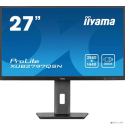 LCD IIYAMA 27" XUB2797QSN-B2 черный {IPS 2560x1440 100Hz 1ms 300cd HDMI DisplayPort(in+out) USB3.2 USB-C3.2(65W) USB-C3.2(15W) RJ-45 2x2W HAS Pivot}
