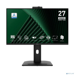 MSI Pro 27" MP275QPDG {IPS 2560x1440 100Hz 1ms 1300:1 250cd178/178 2xHDMI DisplayPort USB-C 4xUSB RJ-45 Speaker WebCam HAS Pivot} [9S6-3PC8CM-005]
