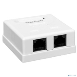 EKF TRP-WBOX-2RJ45-6UTP-WH Розетка настенная TERACOM PRO Cat.6 неэкранированная 2 порта RJ-45 Dual IDC белая