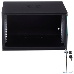 NEOMAX Шкаф телекоммуникационный   настенный 6U (520х400), стеклянная дверь, замок-ключ, разборный, цвет черный (1 коробка)[NM-CBWM-6U5240GKL-301-BK]