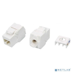 Hyperline KJ8-8P8C-C5e-180-TLS-WH Вставка Keystone Jack RJ-45(8P8C), категория 5e, тип 180 градусов, Toolless, белая