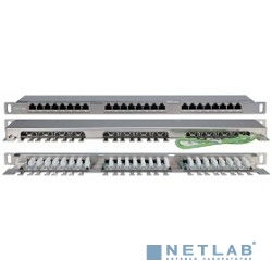 Hyperline PPHD-19-24-8P8C-C5E-SH-110D Патч-панель высокой плотности 19", 0.5U, 24 порта RJ-45, категория 5E, Dual IDC, экранированная