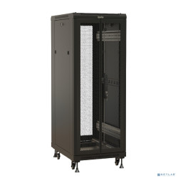 Шкаф коммутационный Hyperline (TTBR-1868-DD-RAL9004) напольный 18U 600x800мм пер.дв.перфор.2ств. задн.дв.перфор.2-хст. 800кг черный 710мм