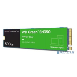 Твердотельный накопитель/ WD SSD Green SN350 NVMe, 500GB, M.2(22x80mm), NVMe, PCIe 3.0 x4, 3D TLC, R/W 2400/1650MB/s, IOPs 250 000/170 000, TBW 60, DWPD 0.1 (12 мес.)
