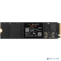 Твердотельный накопитель/ WD SSD Black SN770 NVMe, 250GB, M.2(22x80mm), NVMe, PCIe 4.0 x4, 3D TLC, R/W 4000/2000MB/s, IOPs 240 000/470 000, TBW 200, DWPD 0.4 (12 мес.)