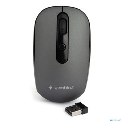 Gembird MUSW-355-Gr {Мышь беспроводная, серый, бесш.клик, soft touch, 3кн.+колесо-кнопка, 1600DPI, 2,4ГГц}