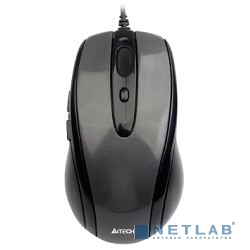 A-4Tech Мышь N-708X (-1) (серый глянец, черный) USB, 5+1 кл.-кн.,провод.мышь