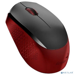 Genius Мышь NX-8000S Red { Беспроводная, бесшумная, 3 кнопки, для правой/левой руки. Сенсор Blue Eye. Частота 2.4 GHz} [31030025401]