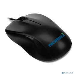 NORBEL NCM 001, Мышь проводная, оптическая, USB, 1000 dpi, 3 кнопки и колесо прокрутки, ABS-пластик, длина кабеля 1,8 м, цвет чёрный