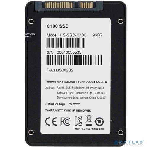 SSD 2.5" HIKVision 960GB С100 Series <HS-SSD-C100/960G> (SATA3, up to 550/480MBs, 3D NAND, 320TBW)