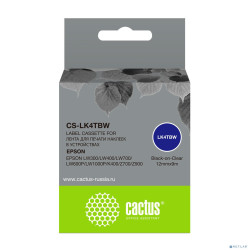 Картридж ленточный Cactus CS-LK4TBW черный для Epson LW300/LW400/LW700/LW600P/LW1000P