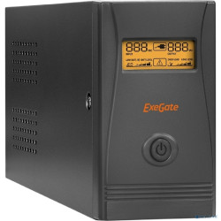 Exegate EP285478RUS ИБП ExeGate Power Smart ULB-850.LCD.AVR.EURO.RJ.USB <850VA/480W, LCD, AVR, 2 евророзетки, RJ45/11, USB, Black>