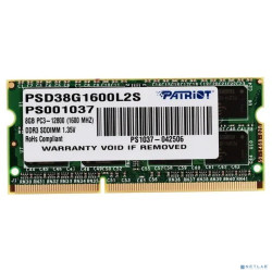 Patriot DDR3 SODIMM 8GB PSD38G1600L2S (PC3-12800, 1600MHz, 1.35V)