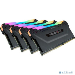 Corsair DDR4, 3600MHz 32GB 4x8GB DIMM, Unbuffered, 18-22-22-42, XMP 2.0, VENGEANCE RGB PRO Heatspreader, RGB LED, 1.35V CMW32GX4M4D3600C18