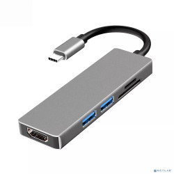 ORIENT Кабель-адаптер C099, USB3.1 Type-C (DisplayPort Alt mode) -> HDMI+USB3.0+CardReader 3.0, 4K@30Hz/ 1080p@60Hz, 0.15 метра, черный (31332)