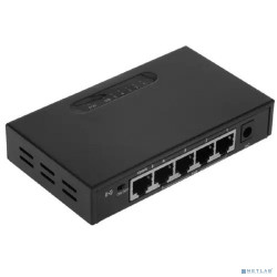 ORIENT SWP-5504POE, PoE коммутатор 4 порта, 4xPoE 100Mbps + 1xUplink 100Mbps, Bandwidth 1.0Gbps, PoE-A (1/2+,3/6-), IEEE802.3af/at, мощность до 65Вт, дальность 100/250 метров, внешний БП (31188)