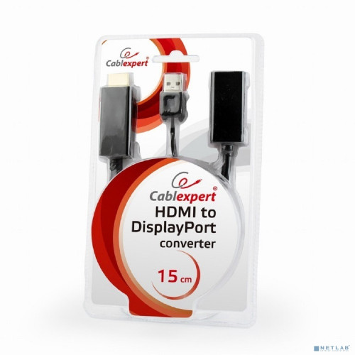 Cablexpert Конвертер HDMI->DisplayPort  HD19M+USBxHD20F, черный (DSC-HDMI-DP)