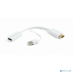 Cablexpert Конвертер HDMI->DisplayPort, HD19M+USBxHD20F, белый (DSC-HDMI-DP-W)