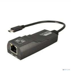Bion Переходник с кабелем USB C - RJ45, 1000мб/с, длинна кабеля 15 см, черный [BXP-A-USBC-LAN-B]