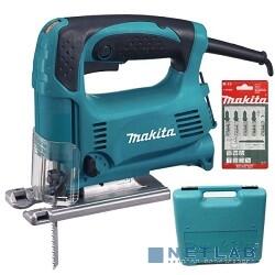 Makita 4329KX1 Ручной электро лобзик [4329KX1] {450Вт,500-3100об\м,ход-18мм,рез-65мм,1.9кг,чем,маятн,набор A-86898}