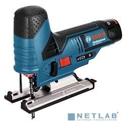 Bosch GST 12V-70 Лобзик аккумуляторный [06015A1001] {10.8 V-LI без акк и ЗУ 2 пилки, противоскольный вкладыш, адаптер пылесоса, накладка на подошву})