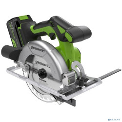 Greenworks GD24CS165 Дисковая пила 24V,б/щет,165х20мм, 4800 об/мин, рез 57мм,1х4Ач,ЗУ,кор [1501607CUB]
