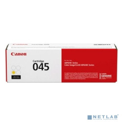 Canon Cartridge 045Y  1239C002 Тонер-картридж желтый  для Canon i-SENSYS MF631/633/635, LBP611 (1300 стр.)