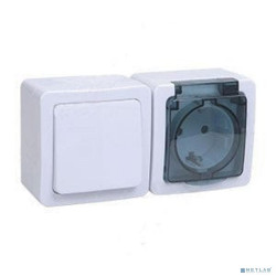 Iek EBGMP20-K03-31-54-EC БГб-22-31-ГПБд блок горизонтальный "выкл 1кл + розетка 1м с з/к" о/у  IP54 ГЕРМЕС PLUS (кл.бел./кр.дым.)