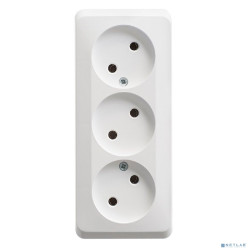 Systeme electric PA16-009B ЭТЮД O/У тройная РОЗЕТКА без заземления без шторок 16А 250B, БЕЛЫЙ, Россия